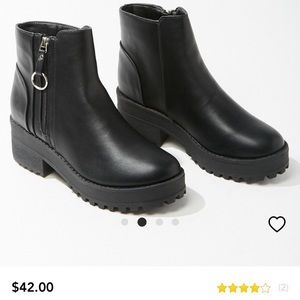 Platform black booties